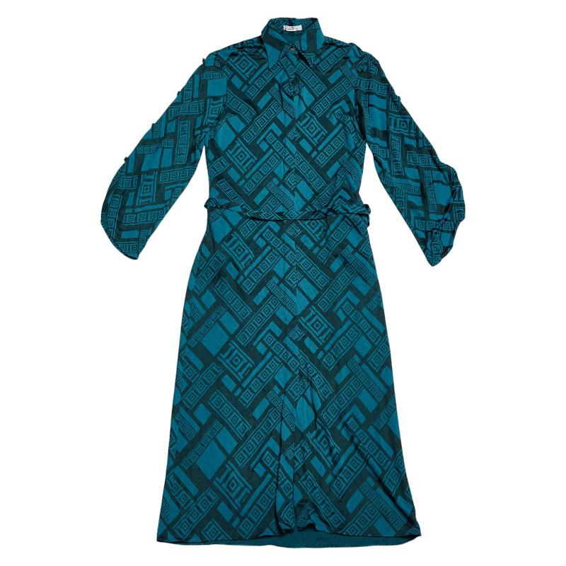 ヴェルサーチェ ワンピース サイズ40 グリーン ビスコース レディース