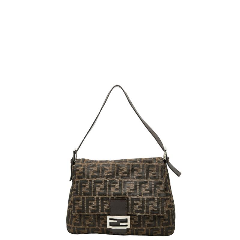 FENDI マンマバケット　ズッカ　ブラウン　キャンバス　レザー FENDI（フェンディ） ズッカ マンマバケット ハンドバッグ ブラウン