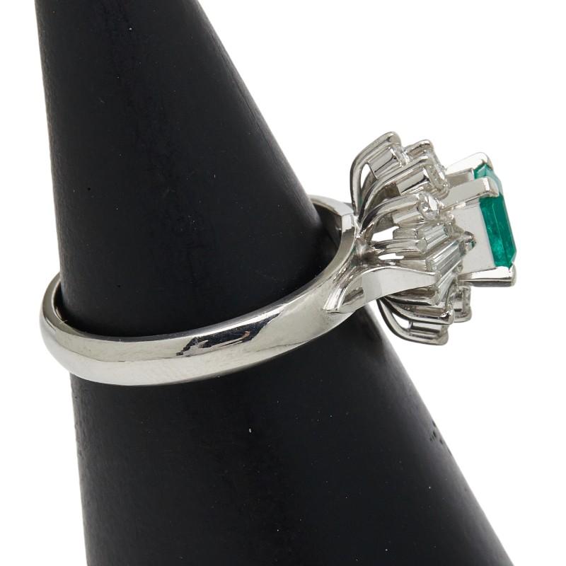 Pt900 プラチナ エメラルド0.54ct ダイヤ0.41ct リング 指輪