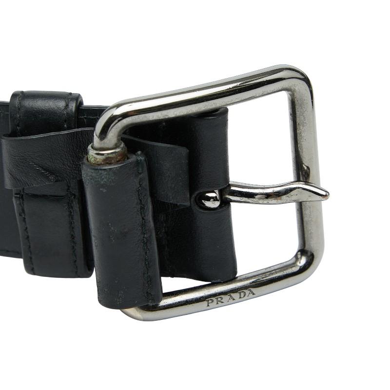 PRADA（プラダ） ベルト サイズ：100/40 ブラック レザー メンズ