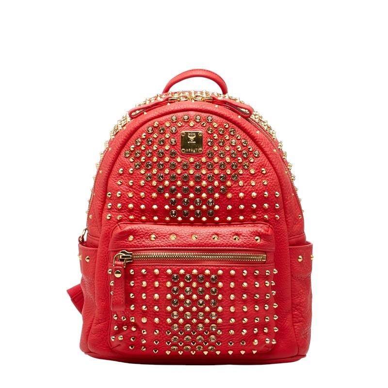 MCM エムシーエム スタッズ ロゴグラム レザーバックパック リュック MCM（エムシーエム） エム シー エム スタッズ リュック バックパック