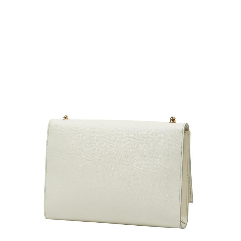 【未使用】◇フェラガモ◇ ヴァラリボン ホワイトレザー / チェーンショルダー 未使用】◇フェラガモ◇ ヴァラリボン ホワイトレザー / チェーン