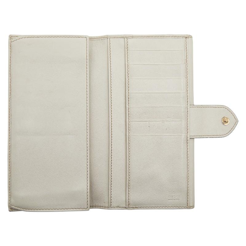 美品 グッチ GUCCI シマ 長財布 レザー 203550−2067 GUCCI（グッチ） GGキャンバス ハート 長財布 203550 ベージュ