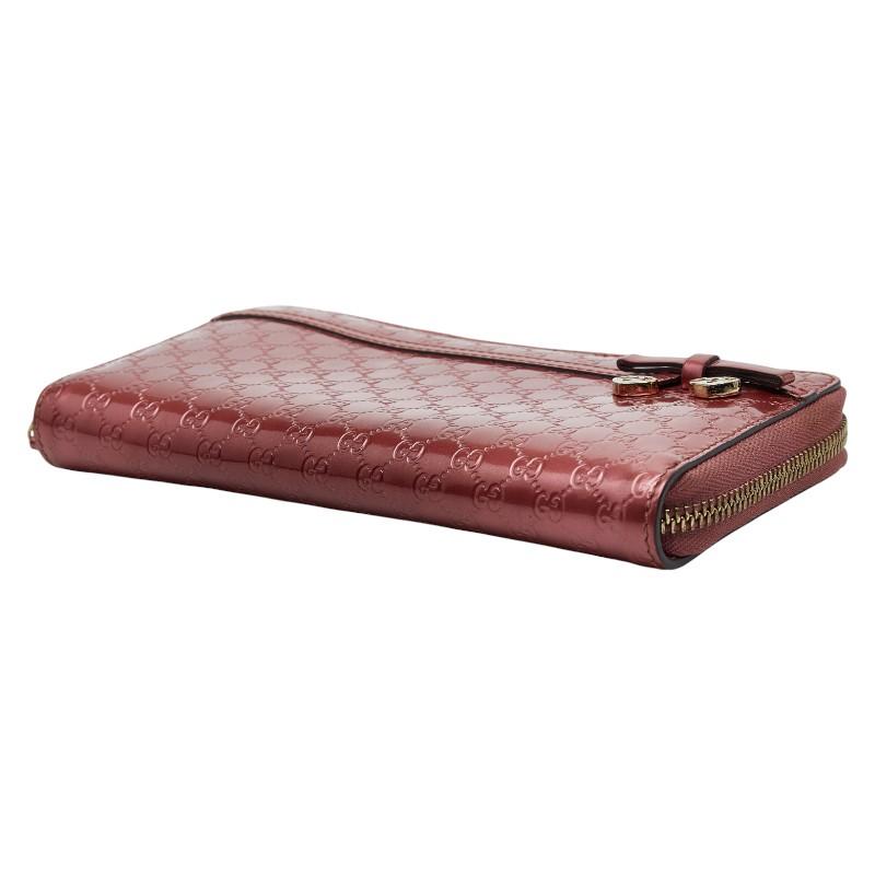 GUCCI グッチ マイクログッチシマ リボン 長財布 ピンクベージュ GUCCI（グッチ） マイクログッチシマ リボン ハート ラウンド
