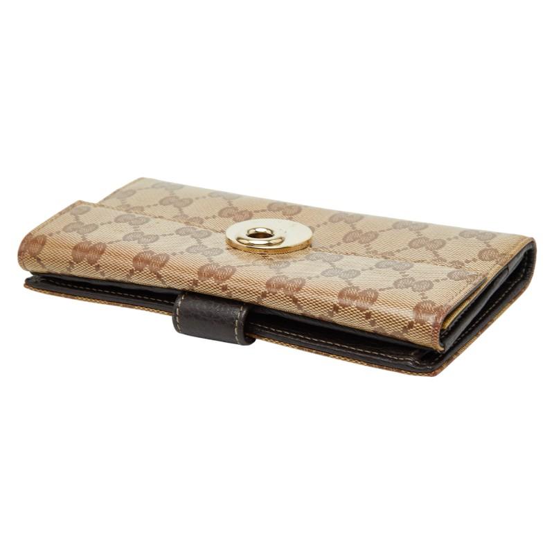 GUCCI 長財布GC柄　レザー　メンズ　レディース　極美品　箱付き GUCCI（グッチ） GGクリスタル 長財布 231835 ベージュ ブラウン PVC