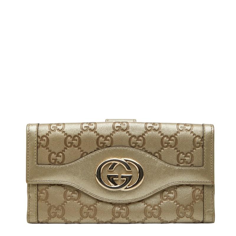 GUCCI（グッチ） インターロッキングG 長財布 282426 ゴールド レザー