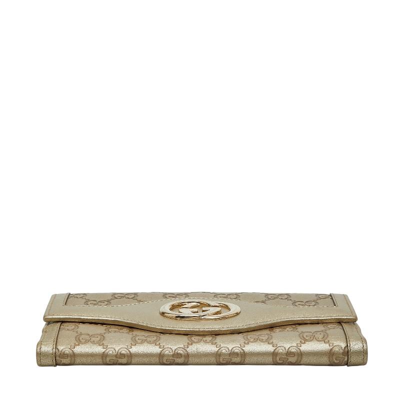 GUCCI（グッチ） インターロッキングG 長財布 282426 ゴールド レザー