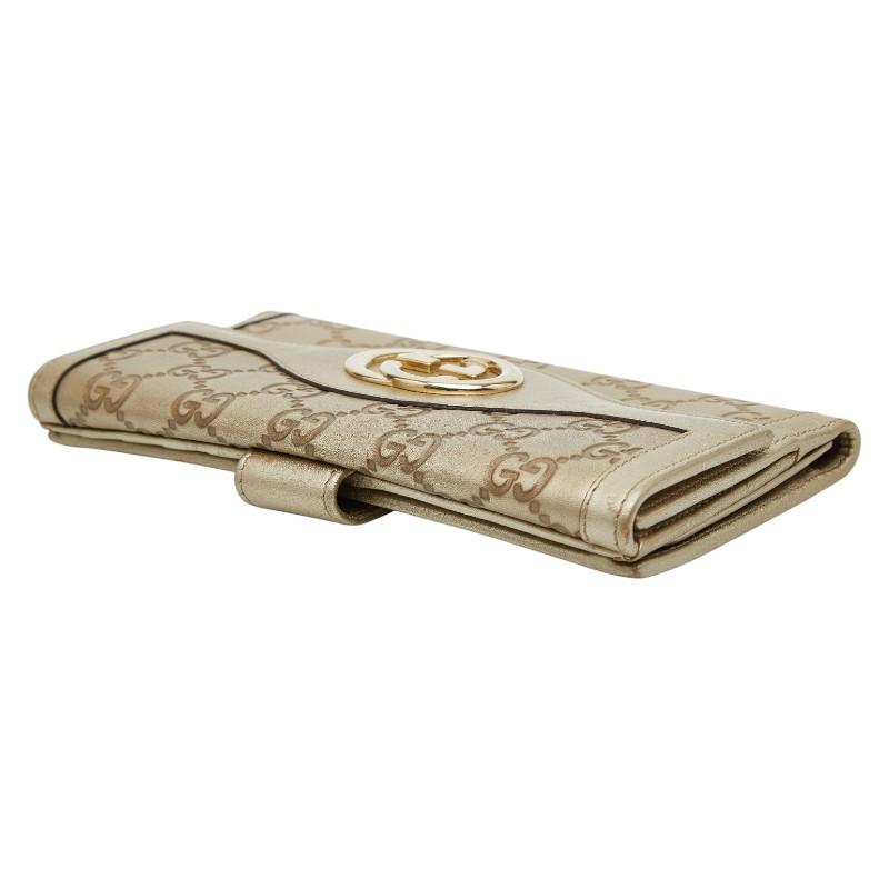 GUCCI✨長財布　インターロッキング金具　フラップ　ベージュ　レディース GUCCI（グッチ） GUCCI GG柄 二つ折り 長財布 札入れ 小銭入れ