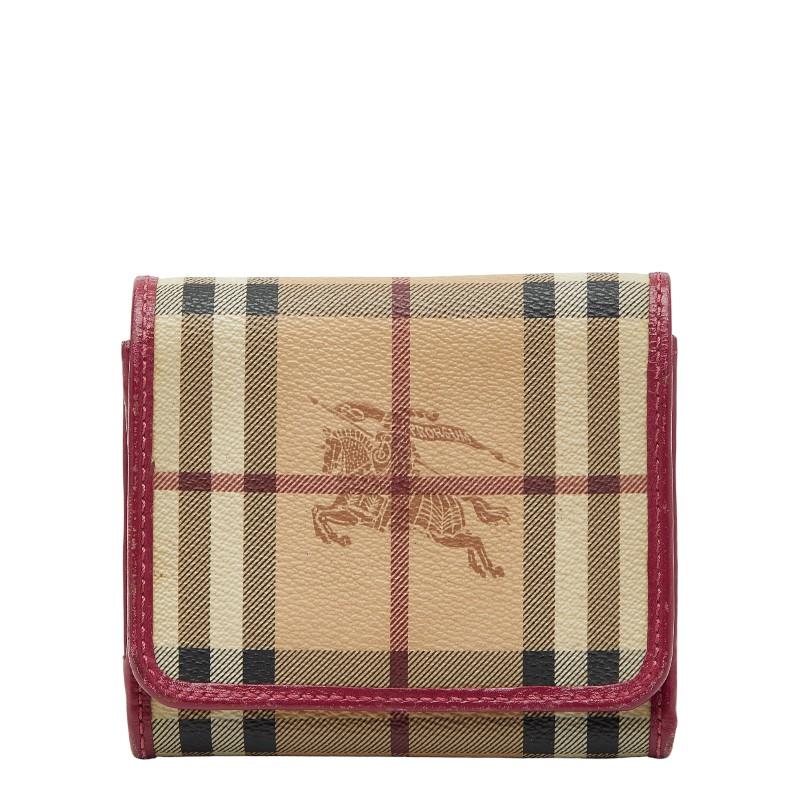 未使用品　BURBREEY LONDON 三つ折り財布　ノバチェック　ベージュ BURBERRY（バーバリー） ノバチェック シャドーホース 三つ折り財布
