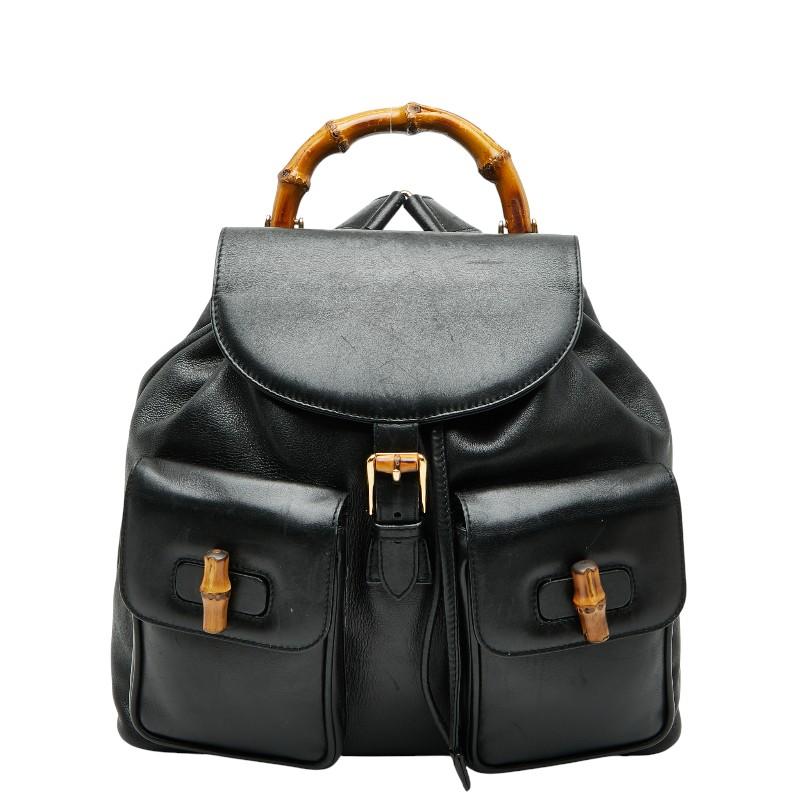 グッチ バンブー リュック バックパック 003 2058 0016 ブラック レザー レディース GUCCI 【中古】 GUCCI（グッチ） バンブー リュック バックパック 003 2058 0016