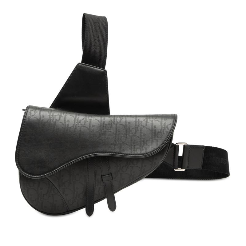 DIOR ブラック ショルダーバッグ　オブリークギャラクシー　サドルバック ディオール オブリーク ギャラクシー サドル ショルダーバッグ