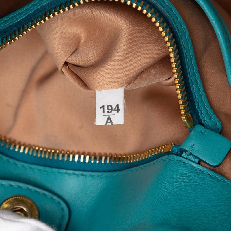 miumiu　ミュウミュウ　レザー　ハンドバック　ブルー　ロゴ miu miu（ミュウミュウ） マテラッセ ハンドバッグ ブルー レザー
