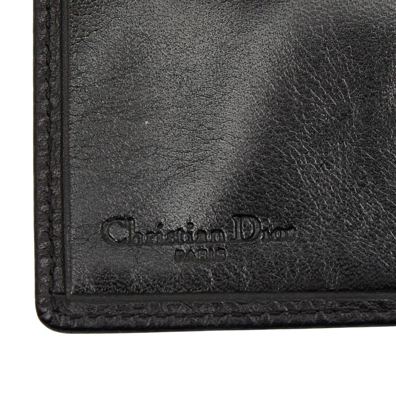 ディオール 三つ折り財布 ブラック レザー レディース Dior 【中古