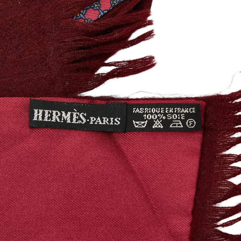 HERMES（エルメス） ダブルフェイス マフラー ボルドー ワインレッド