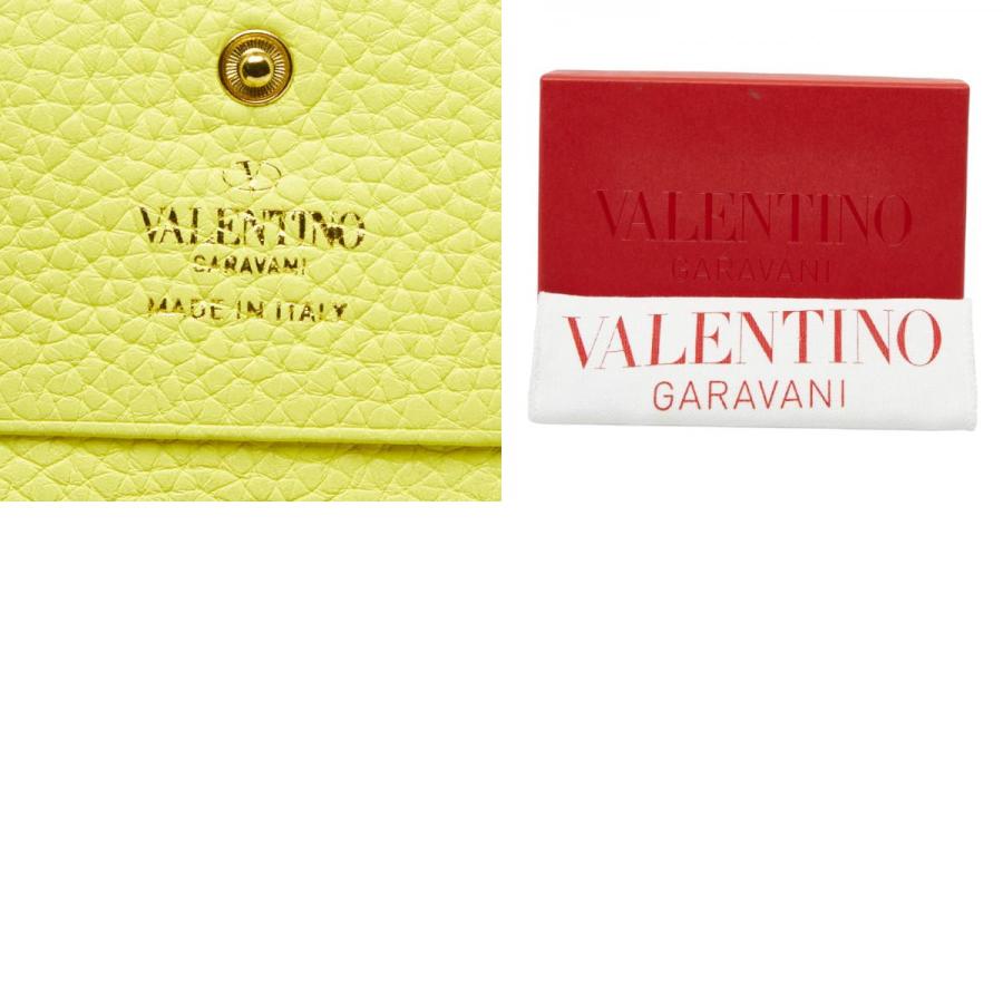 Valentino 二つ折り財布 イエロー　P0R39SNP レザー Vロゴ ヴァレンティノ VALENTINO VALENTINO 二つ折り財布 P0R39SNP レザー V
