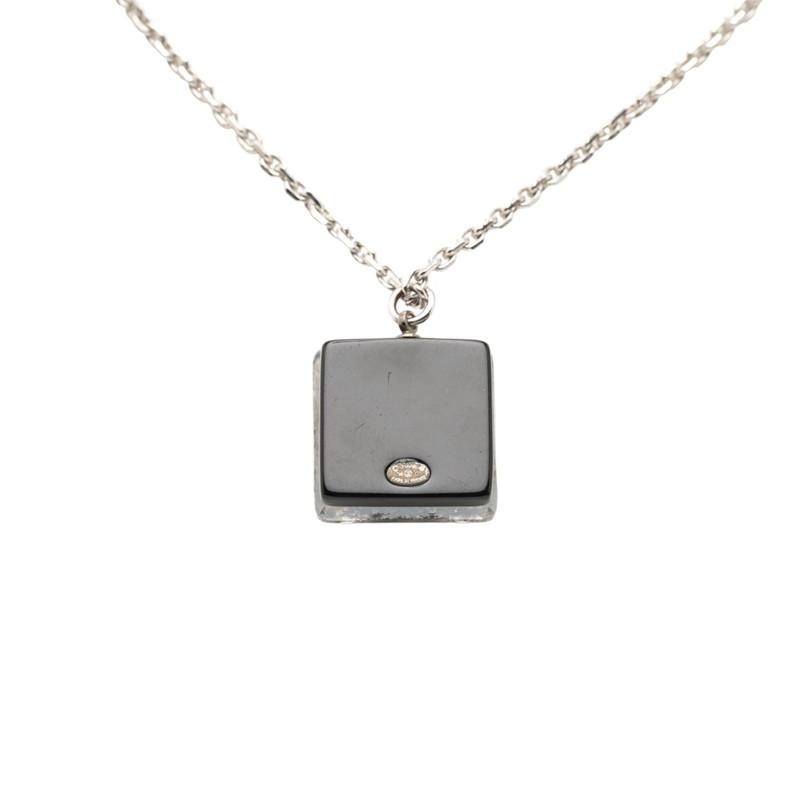 CHANEL（シャネル） ココマーク ネックレス シルバー ブラック メタル