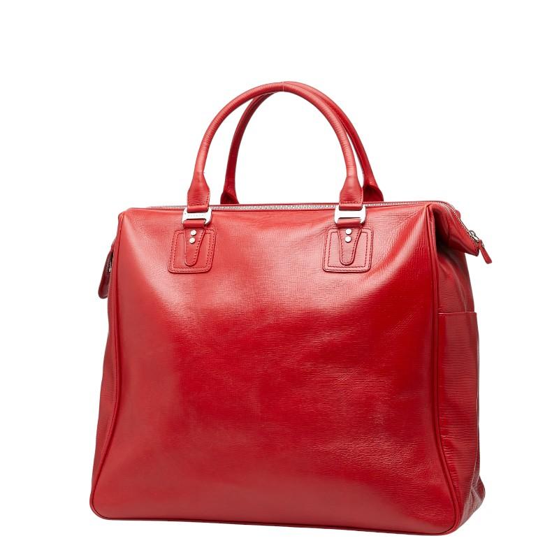 BVLGARI（ブルガリ） ボストンバッグ レッド レザー レディース 【中古 