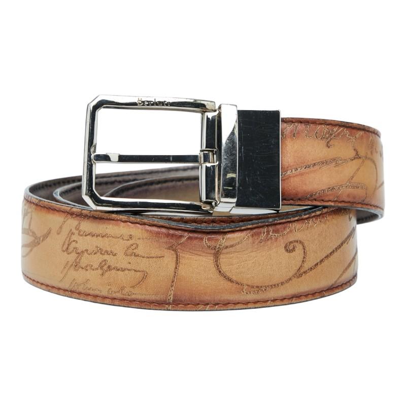 Berluti ベルルッティ カリグラフィ ベルト ベルルッティ カリグラフィ ベルト サイズ：95/38 ブラウン レザー