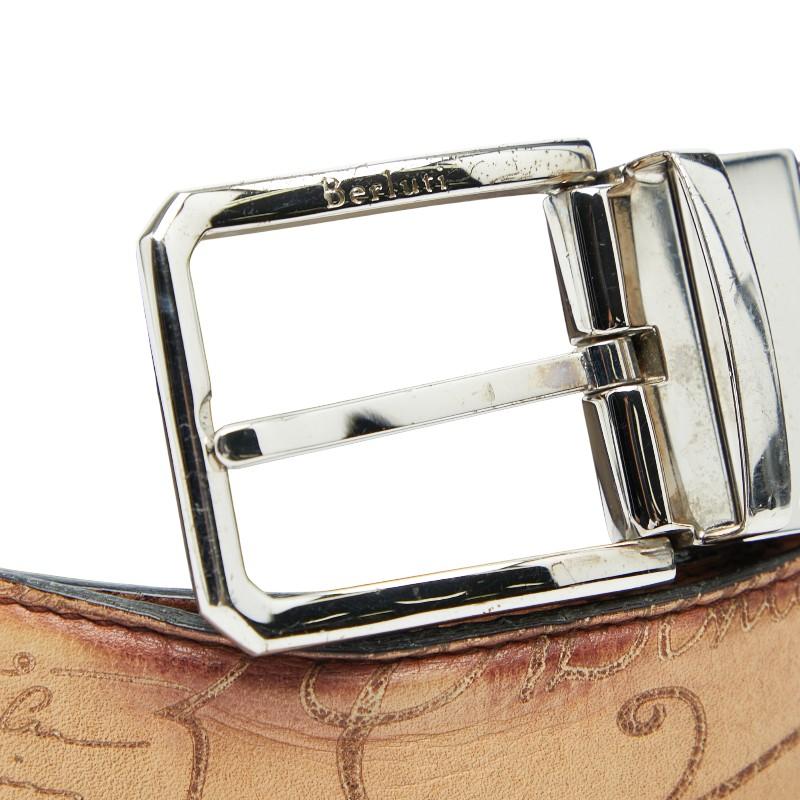 美品　berluti　ベルルッティ　カリグラフィ　レザー　ベルト ベルルッティ カリグラフィ ベルト サイズ：95/38 ブラウン レザー