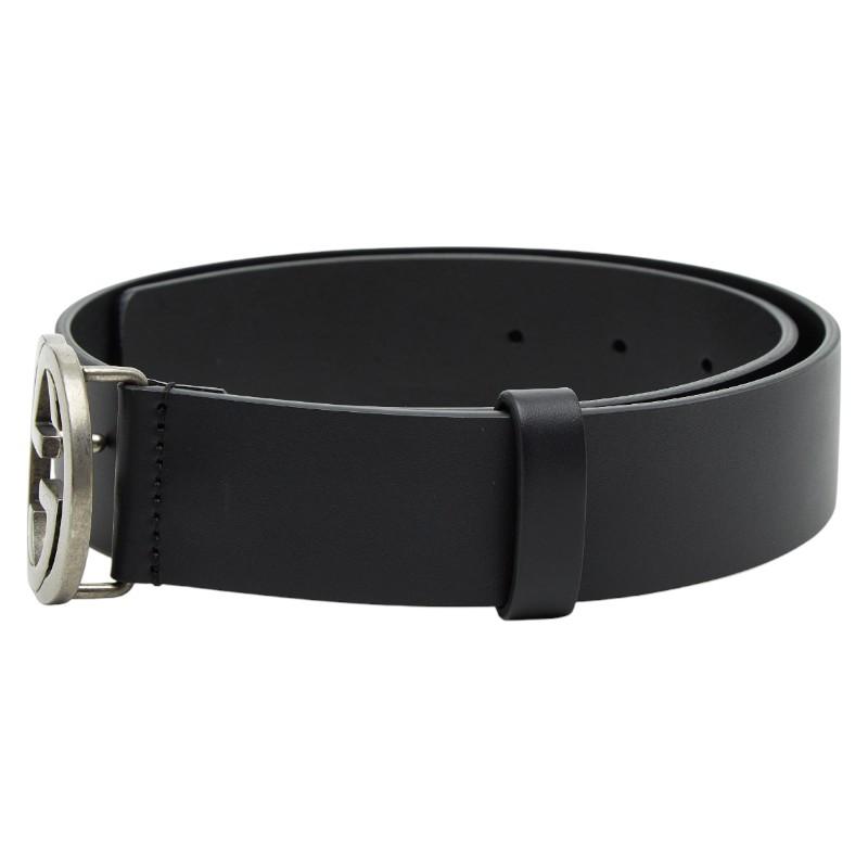 GUCCI（グッチ） ベルト サイズ：75/30 368186 ブラック レザー メンズ