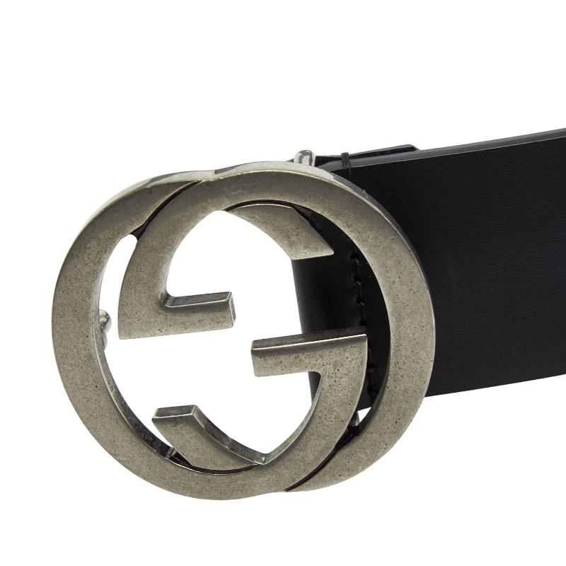 GUCCI（グッチ） ベルト サイズ：75/30 368186 ブラック レザー メンズ