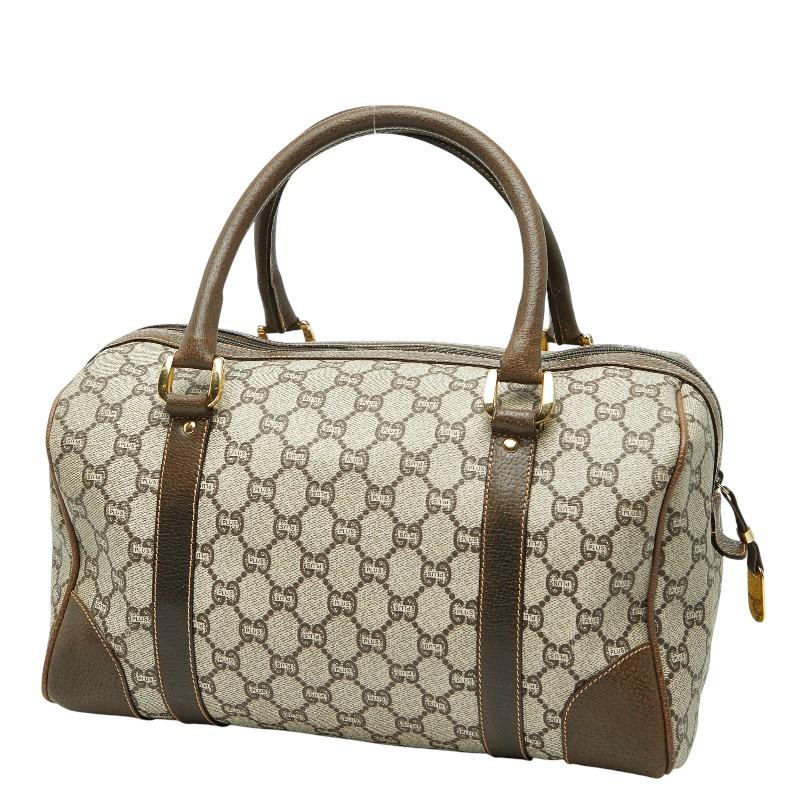 GUCCI（グッチ） GGプラス ボストンバッグ ブラウン PVC レザー