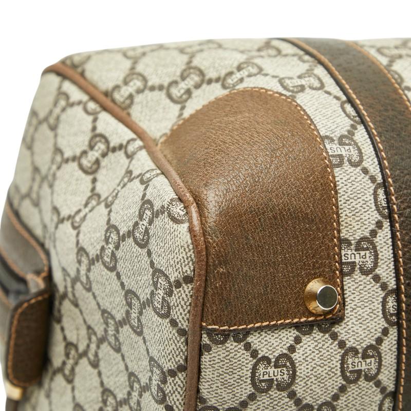 GUCCI（グッチ） GGプラス ボストンバッグ ブラウン PVC レザー