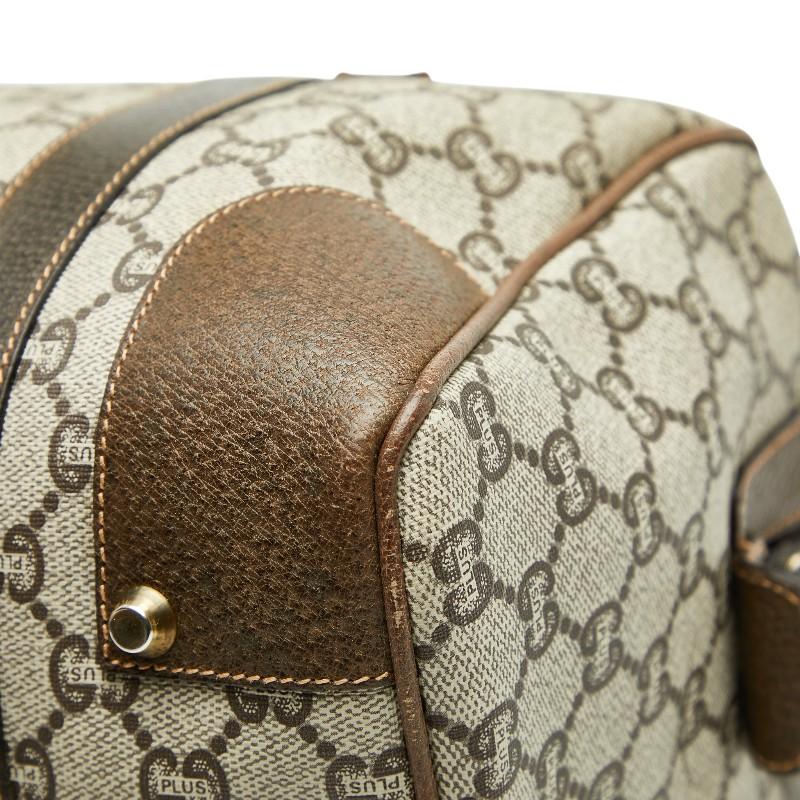 GUCCI（グッチ） GGプラス ボストンバッグ ブラウン PVC レザー