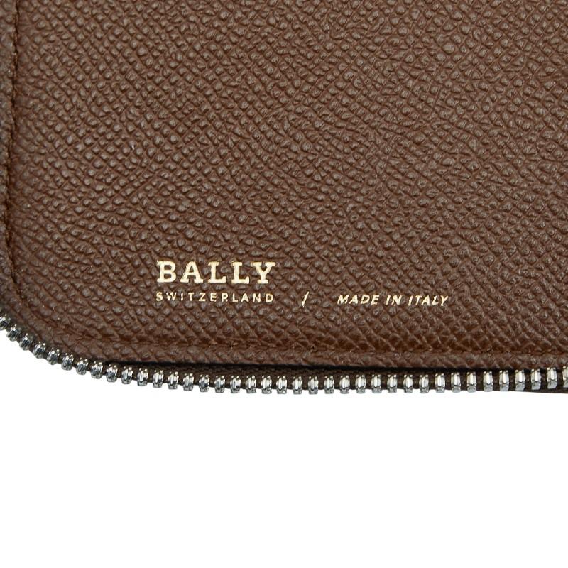 Bally（バリー） ロゴ 長財布 ブラウン オレンジ レザー メンズ 【中古