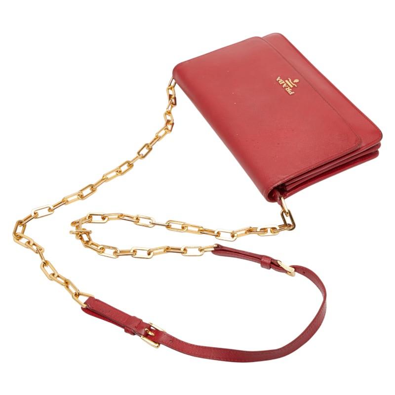 PRADA（プラダ） ロゴ チェーン ウォレット ショルダーバッグ 1M1361