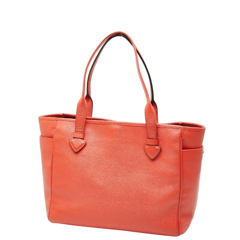 LOEWE（ロエベ） ロゴ トートバッグ ハンドバッグ レッド レザー