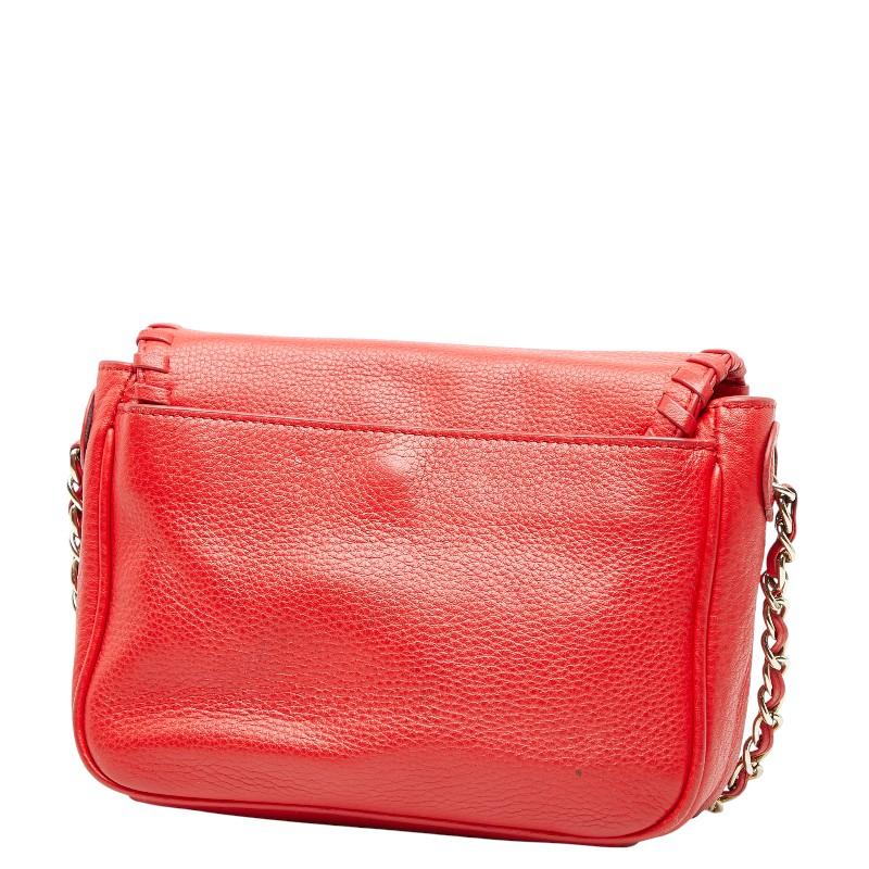 TORY BURCH/トリーバーチ レザー ステッチ チェーンショルダーバッグ TORY BURCH（トリーバーチ） チェーンショルダーバッグ レッド レザー