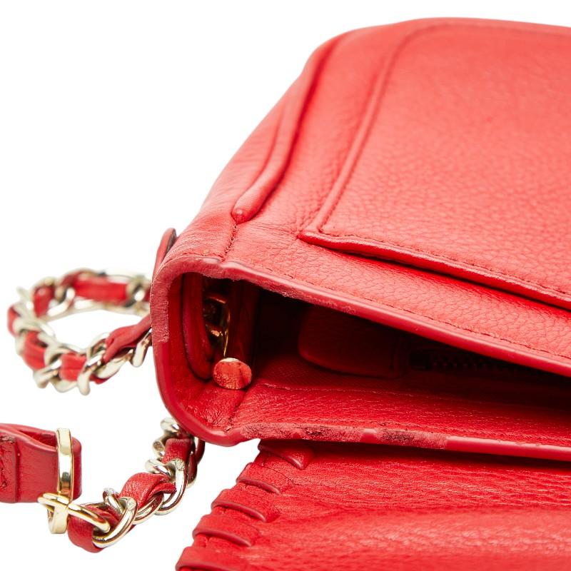 TORY BURCH（トリーバーチ） チェーンショルダーバッグ レッド レザー