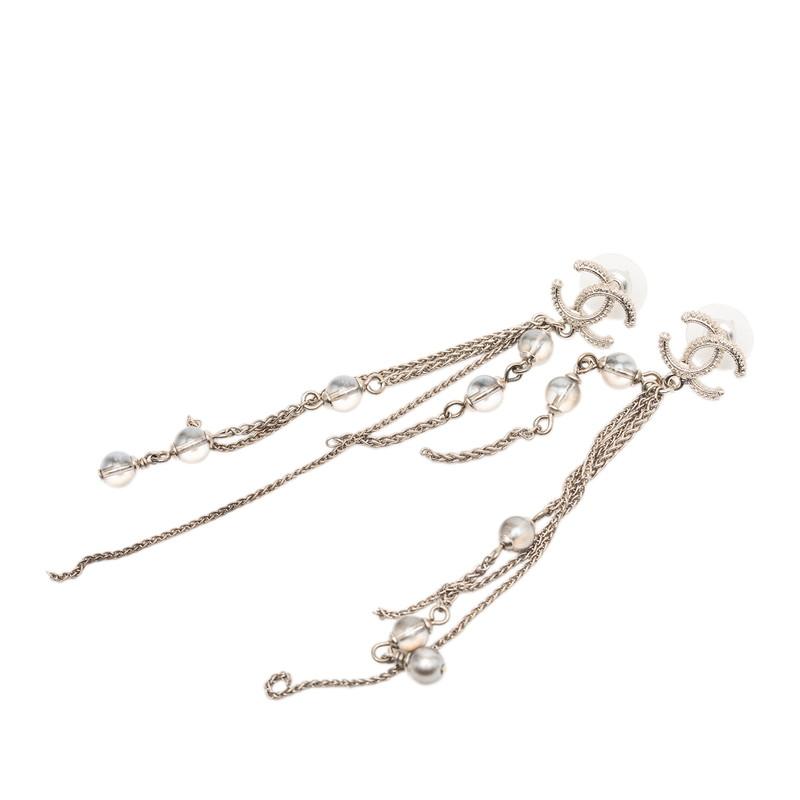 CHANEL（シャネル） ココマーク パール ピアス シルバー メタル