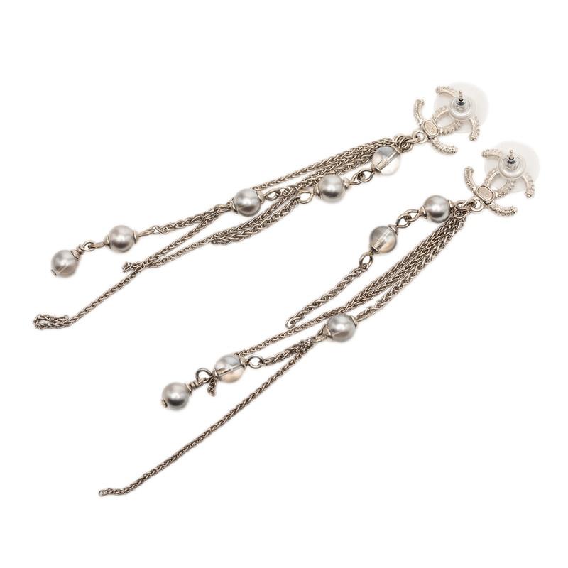 CHANEL（シャネル） ココマーク パール ピアス シルバー メタル