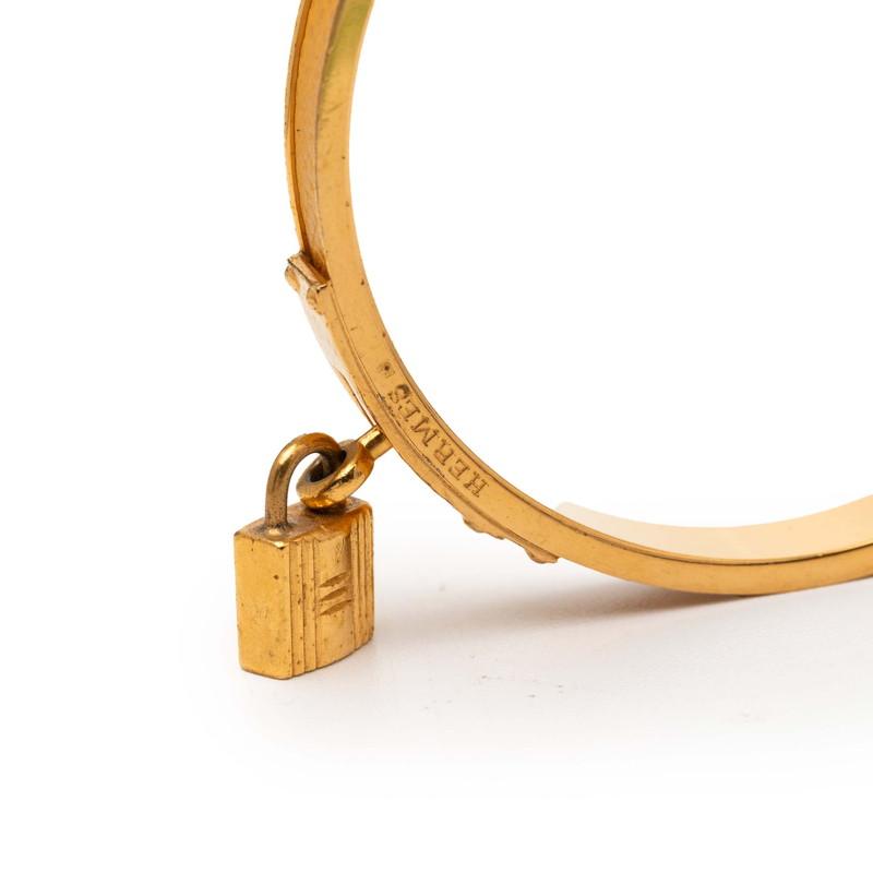 エルメス　HERMES 　ケリー バングル(ゴールド×イエロー) HERMES（エルメス） ケリー H モチーフ バングル ゴールド イエロー