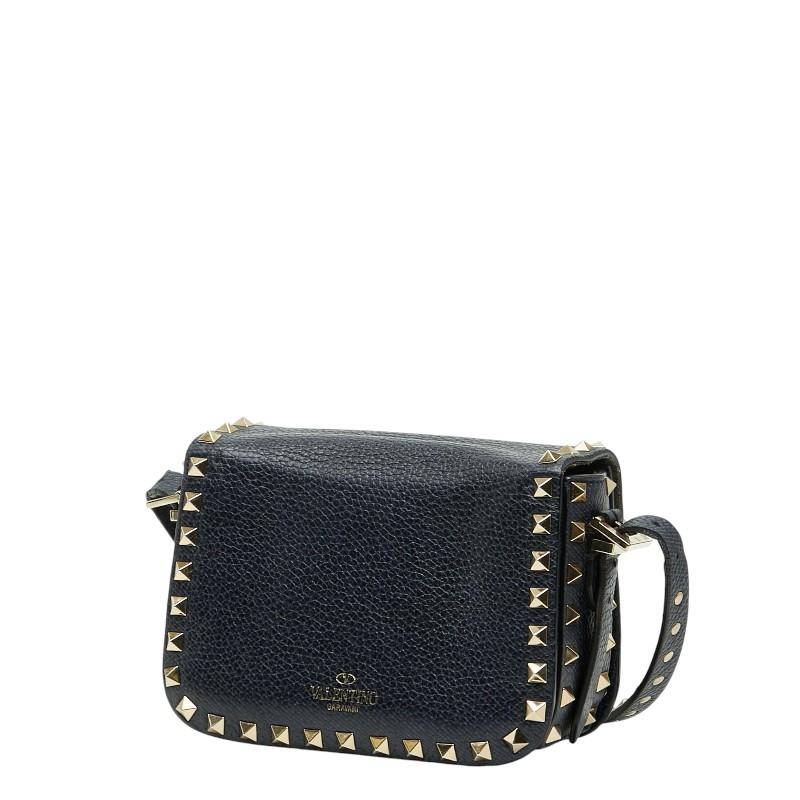 お値下げしました。VALENTINO ヴァレンティノ スタッズ VALENTINO（ヴァレンティノ） スタッズ ショルダーバッグ ネイビー