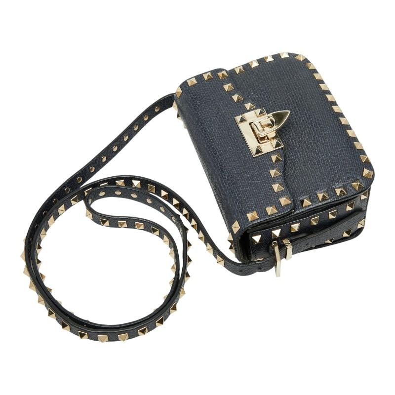 ヴァレンティノ スタッズ ショルダーバッグ レザー レディース VALENTINO 【1-0249424】 VALENTINO（ヴァレンティノ） スタッズ ショルダーバッグ ネイビー