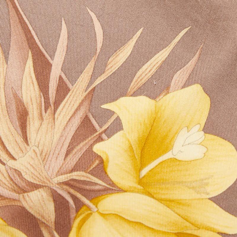 サルヴァトーレフェラガモ フラワー 花柄 スカーフ ブラウン マルチ