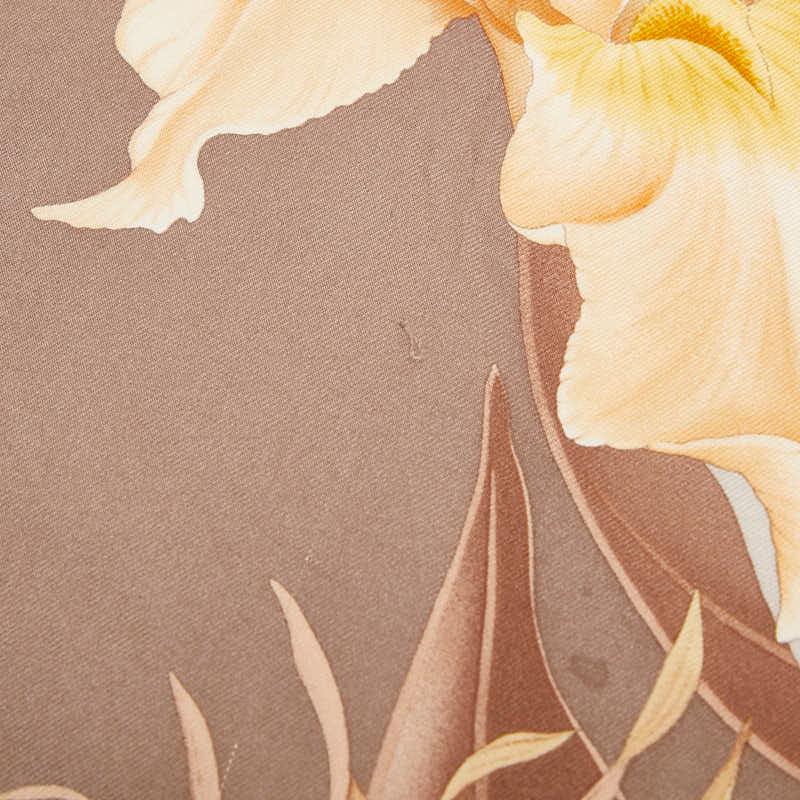 サルヴァトーレフェラガモ フラワー 花柄 スカーフ ブラウン マルチ