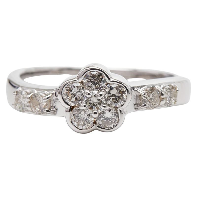 K18WG ホワイトゴールド ダイヤ0.50ct リング 指輪 ユニセックス 10号