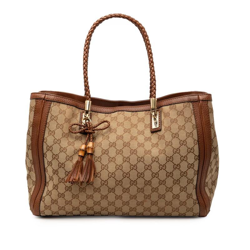 GUCCI（グッチ） GGキャンバス バンブー ベラ ショルダーバッグ トート