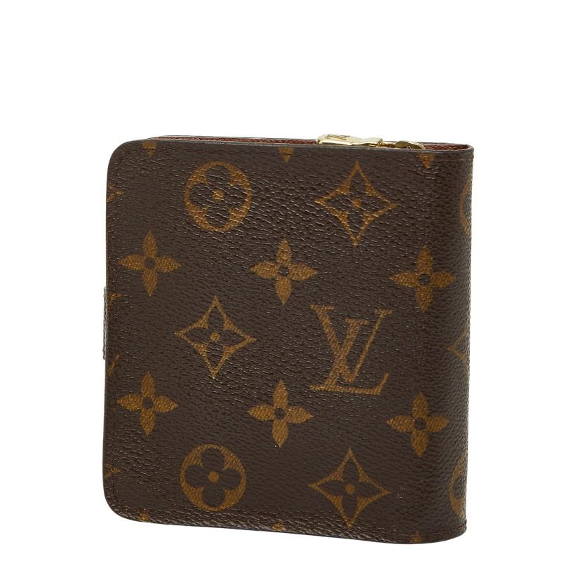 ルイヴィトン 二つ折り財布 コンパクトジップ モノグラム ブラウン 71222 ルイヴィトン 二つ折り財布 コンパクトジップ モノグラム ブラウン