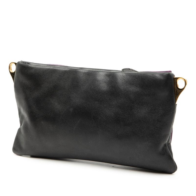 PRADA（プラダ） リボン 斜め掛け ショルダーバッグ パープル ブラック