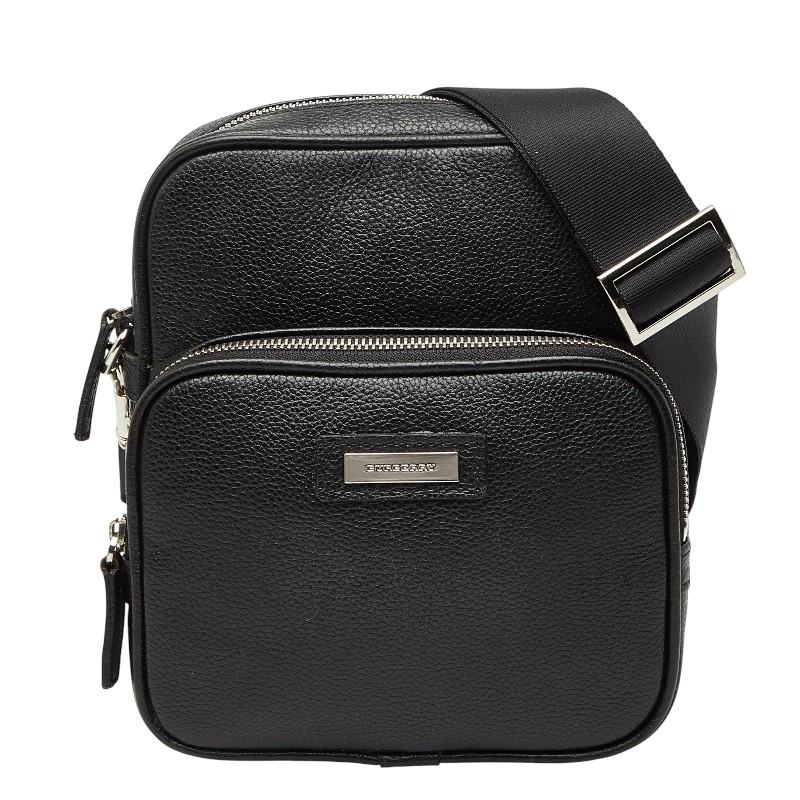 美品 BURBERRY バーバリー ショルダーバッグ レザー ブラック レディース ノバチェック【中古】【送料無料】 BURBERRY（バーバリー） ノバチェック 斜め掛け ショルダーバッグ