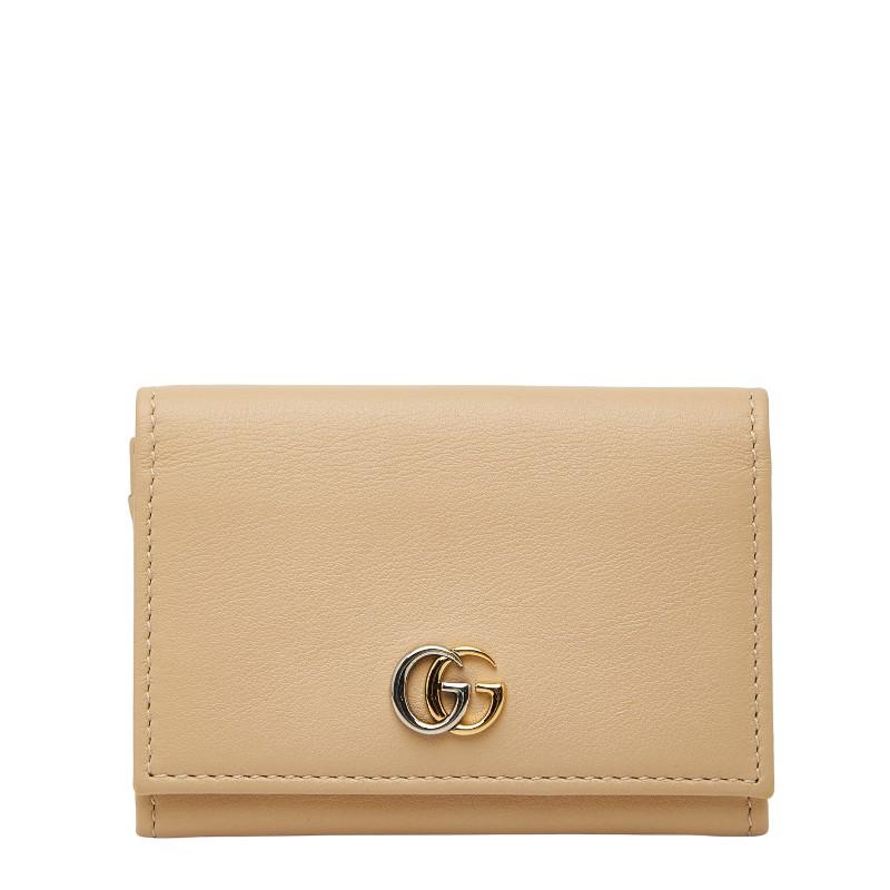 GUCCI（グッチ） ダブルG カードケース 790067 ベージュ レザー