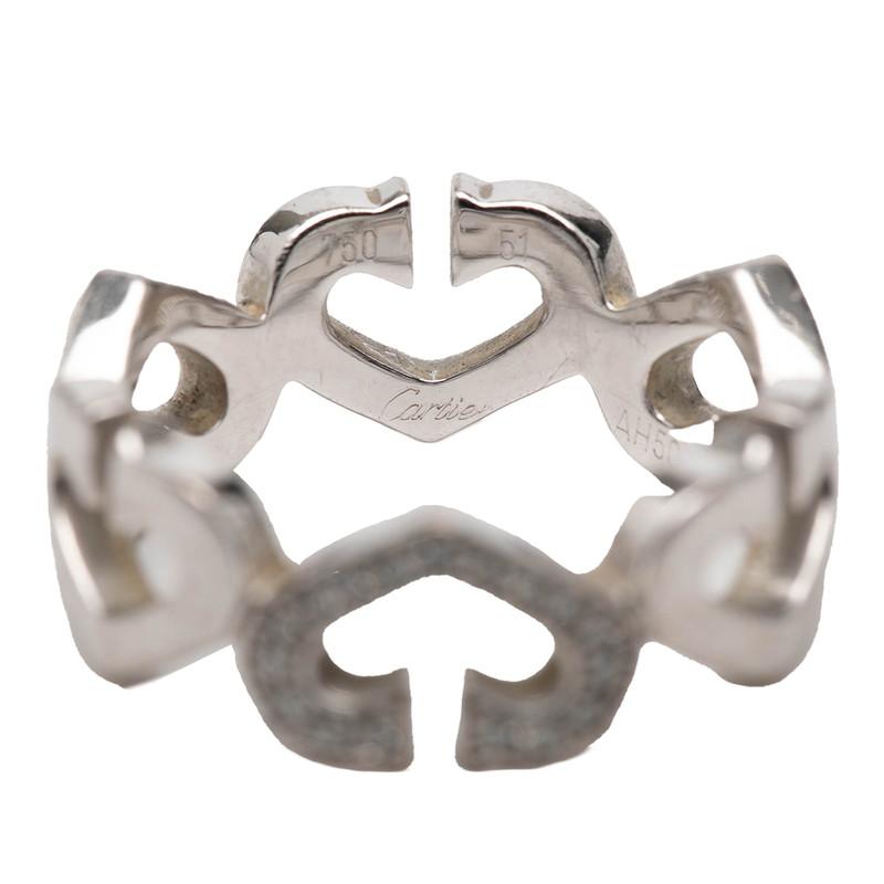 Cartier（カルティエ） K18WG ホワイトゴールド ダイヤ Cハート パヴェ