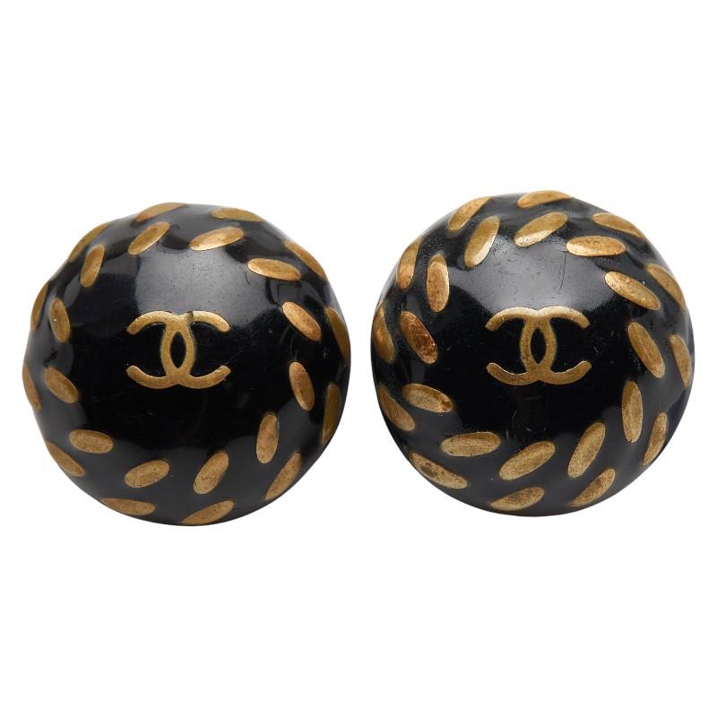 CHANEL（シャネル） ココマーク ラウンド イヤリング ブラック 