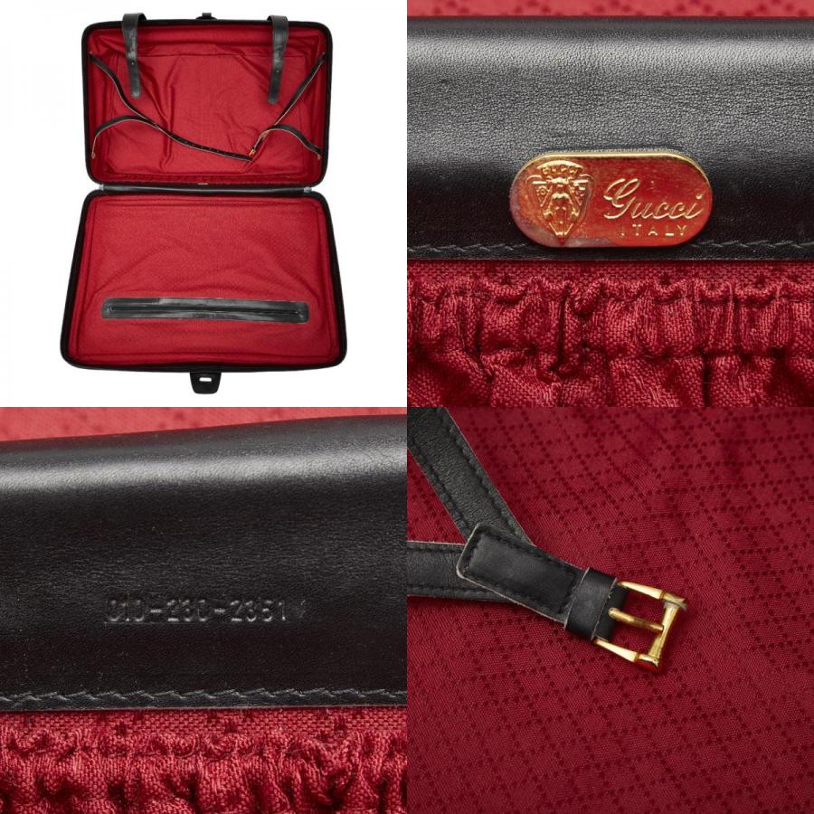 GUCCI（グッチ） ボストンバッグ スーツケース ブラック レザー 
