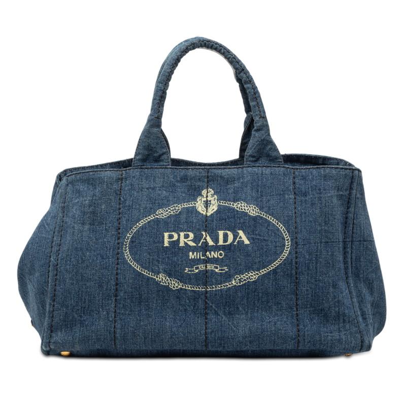 PRADA（プラダ） カナパ ハンドバッグ トートバッグ インディゴブルー